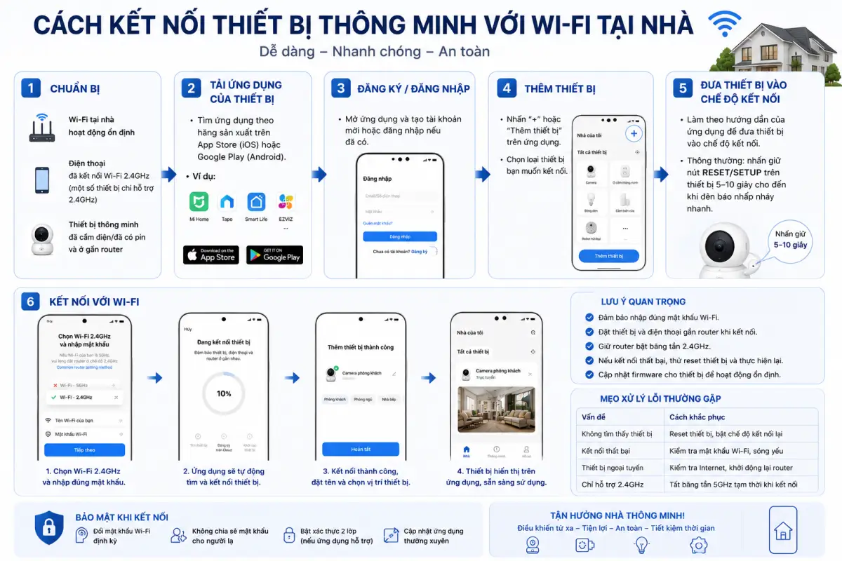 Cách Kết Nối Thiết Bị Thông Minh Với Wi-Fi Tại Nhà