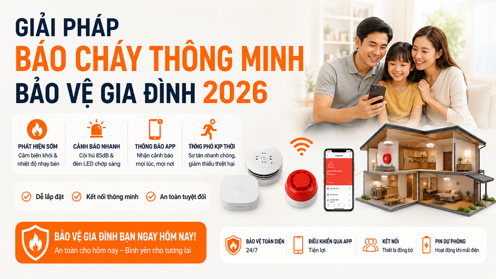 Giải Pháp Báo Cháy Thông Minh Bảo Vệ Gia Đình 2026