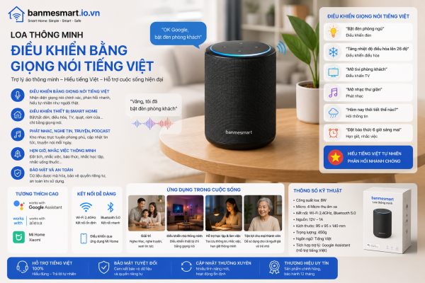 Loa Thông Minh Điều Khiển Bằng Giọng Nói Tiếng Việt